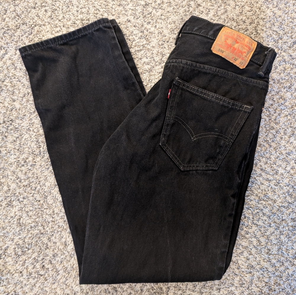 Levi's 550 Men's Black Jeans 32Wx32L Pre-owned Very Good Condition